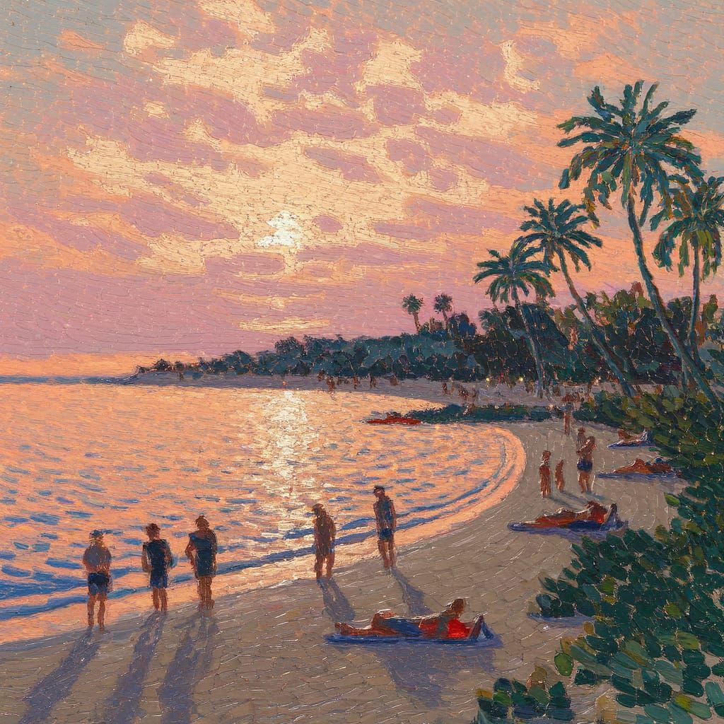 Summer night by the sea