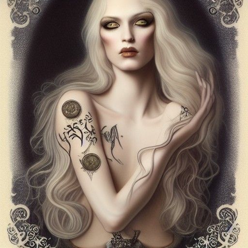 Decadent Androgynous God Portrait in Winter Colors