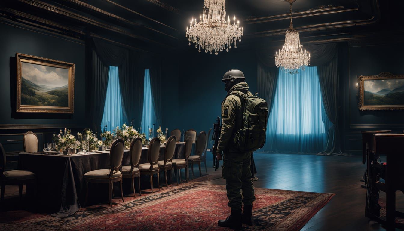 Soulful Grief in a Lavish Wedding Scene, in Cyberpunk Style