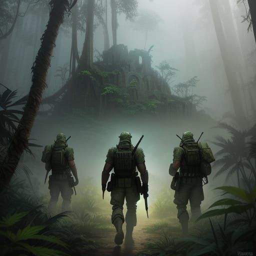 G.I. Joe Cannabis Team in Mystical Jungle Art