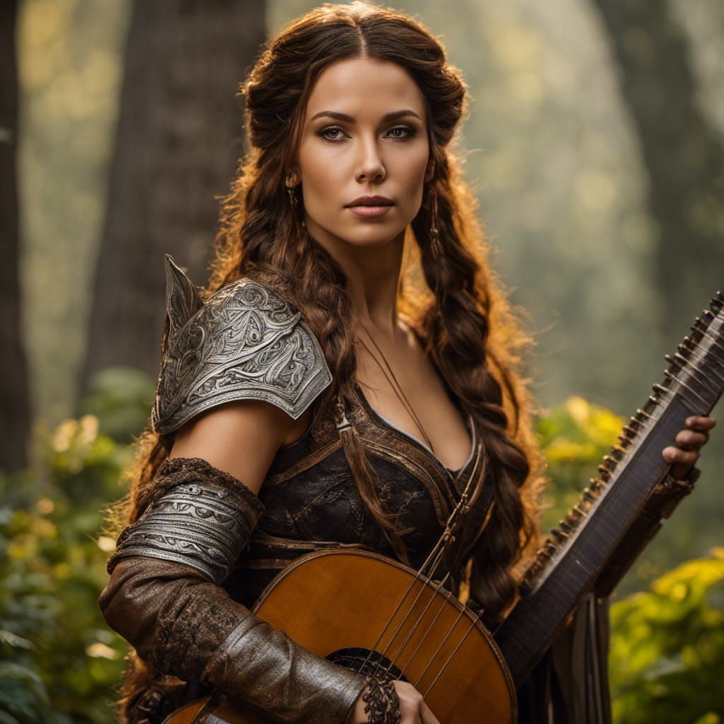 Elven Bard Singer in a Fantasy Art Style