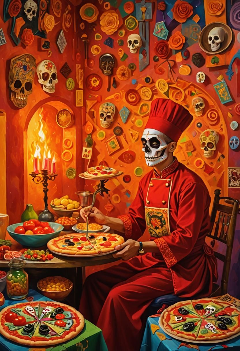 Death Chef's Surreal Dia De Los Muertos Pizza