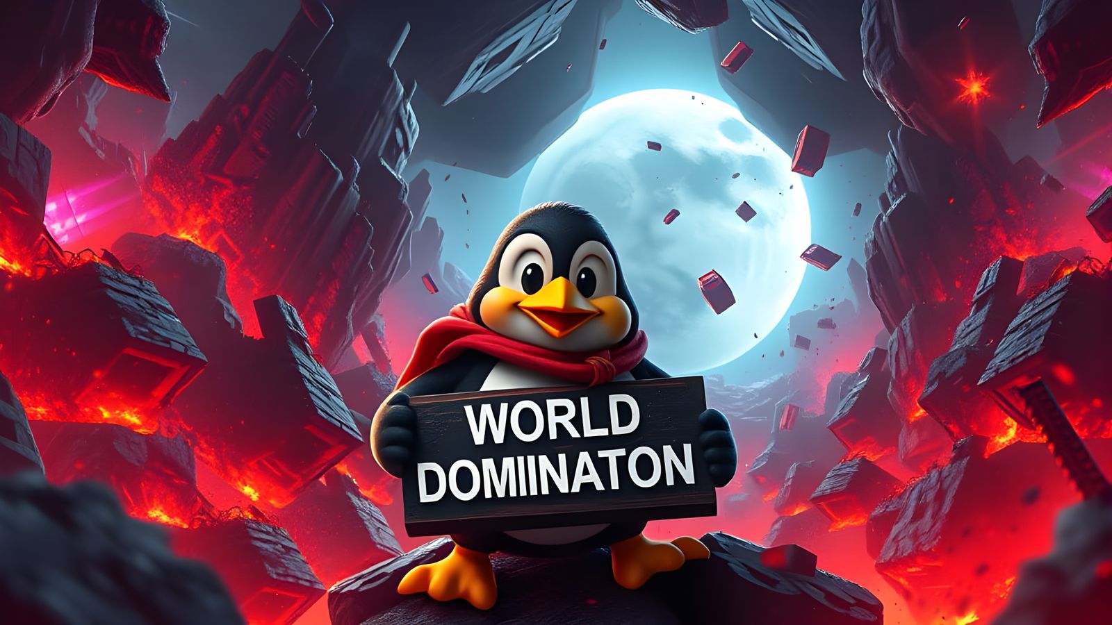 Tux the Penguin Scatters Cyberspace Hell in a Fantastical 8K...