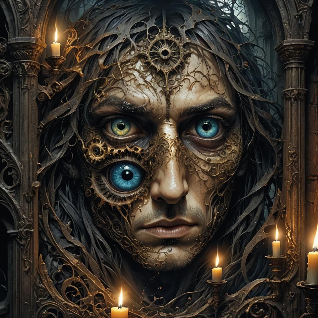 Brother Eye in Gothic Digital Art Style