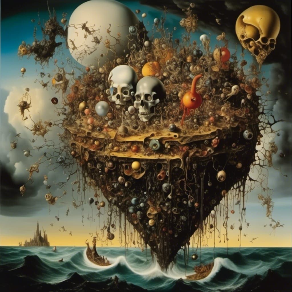 Surreal Cellular Vibrations in Dark Fantasy Style