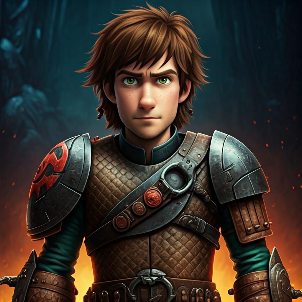 Heroic Hiccup Haddock in Detailed Matte Painting