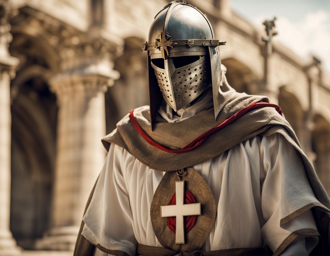 Knight Templar in Vibrant Temple
