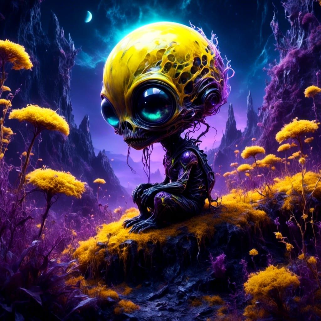 Baby Alien on Ethereal Planet