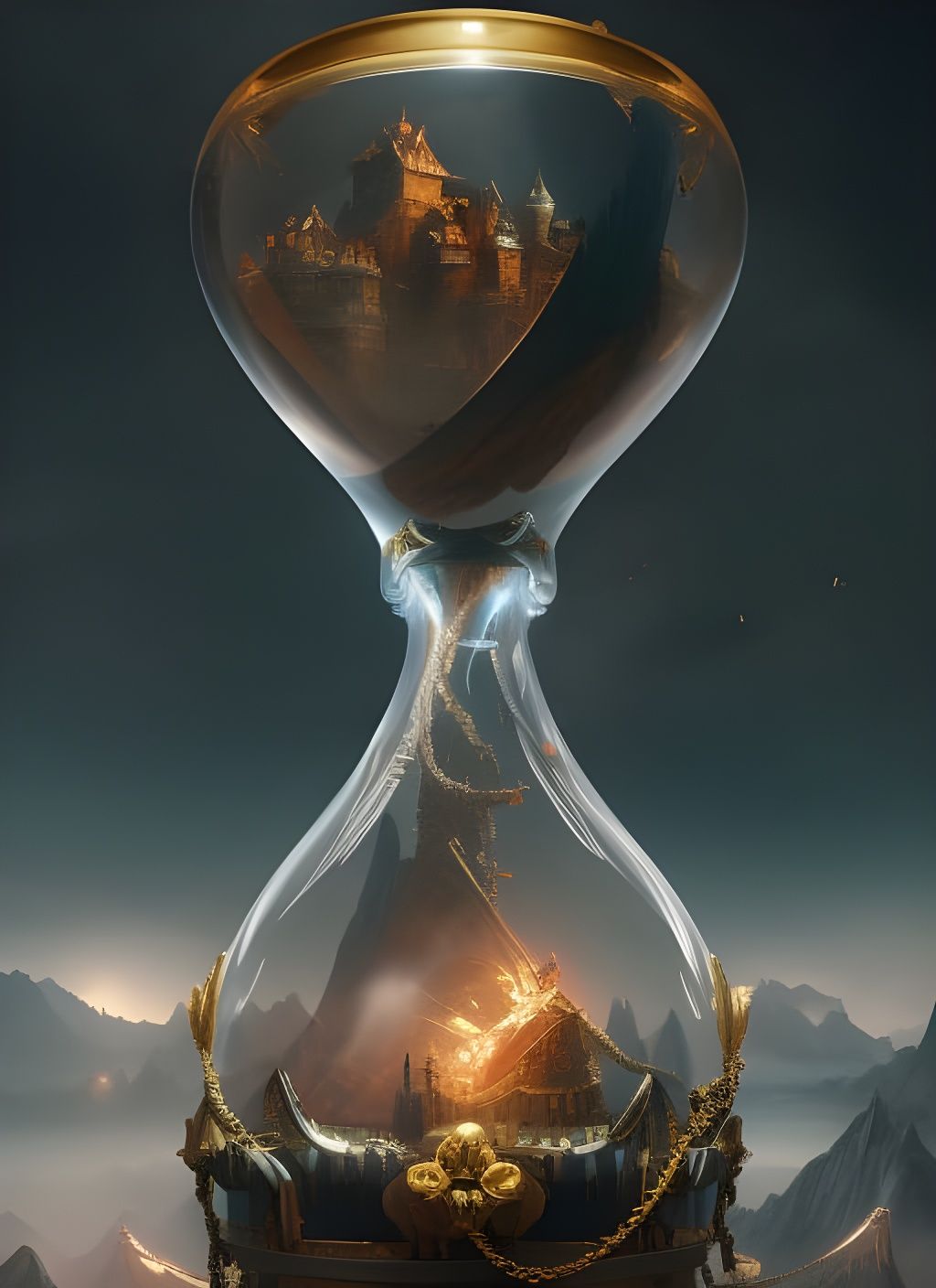 Fantastical World Inside Hourglass Concept Art