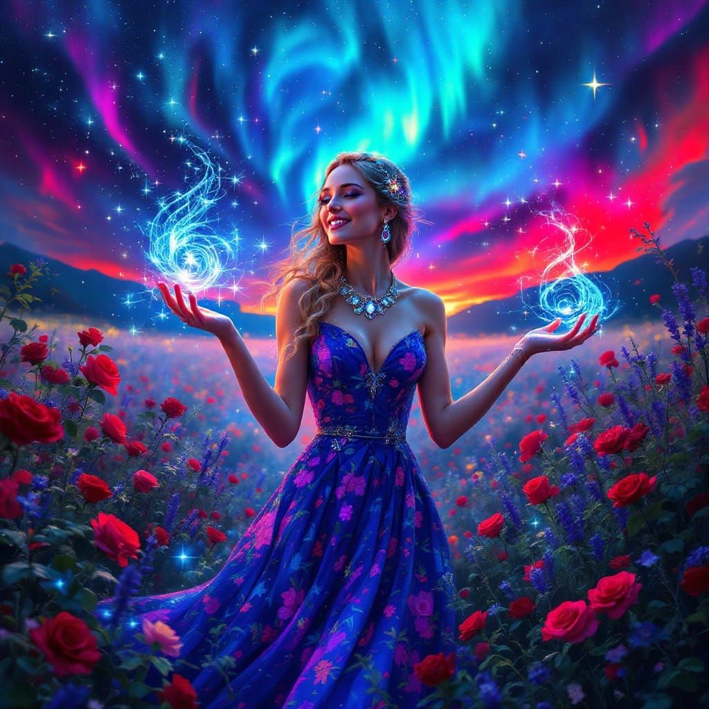 Enchanted Whimsy Amidst a Vibrant Aurora