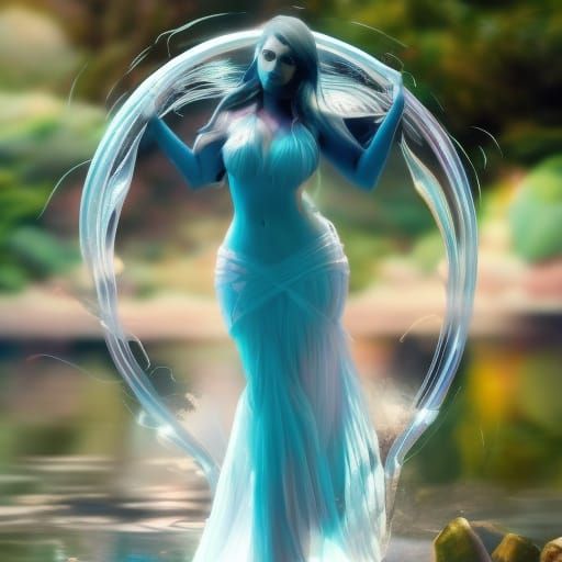 Mermaid in Dark Mist: Artgerm and Titian Style