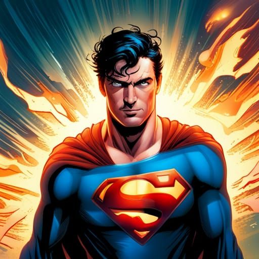 Flying Superhero with X-Ray and Heat Vision