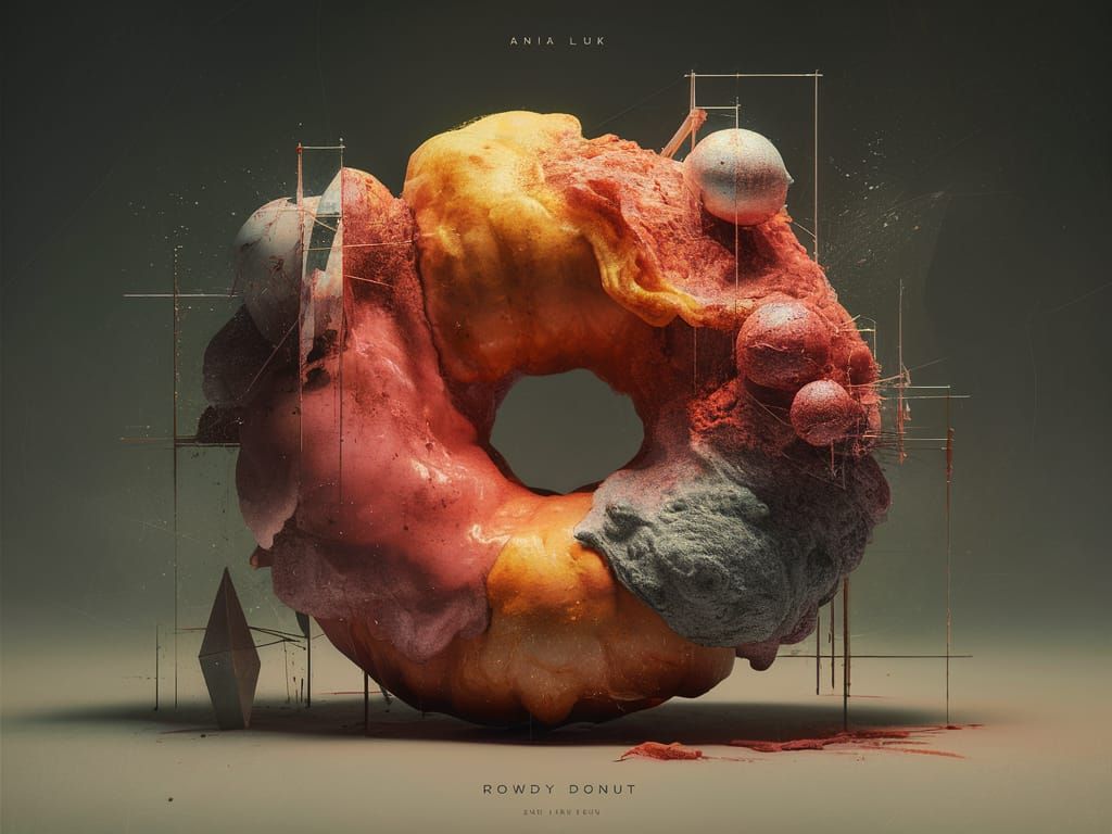 Surrealist Donut Abstract Art