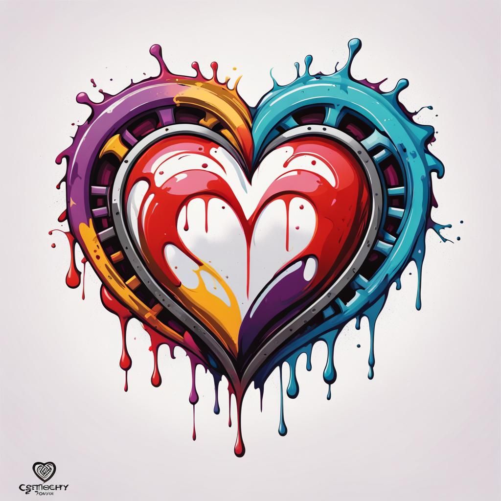 Celtic Heart Logo in Graffiti Art Style