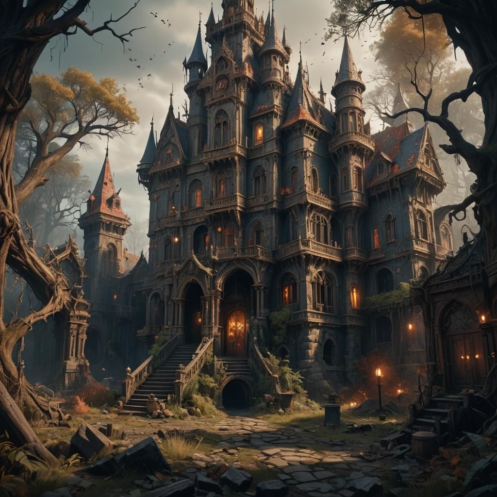 Fantastical Horror Story Concept Art in Deep Color