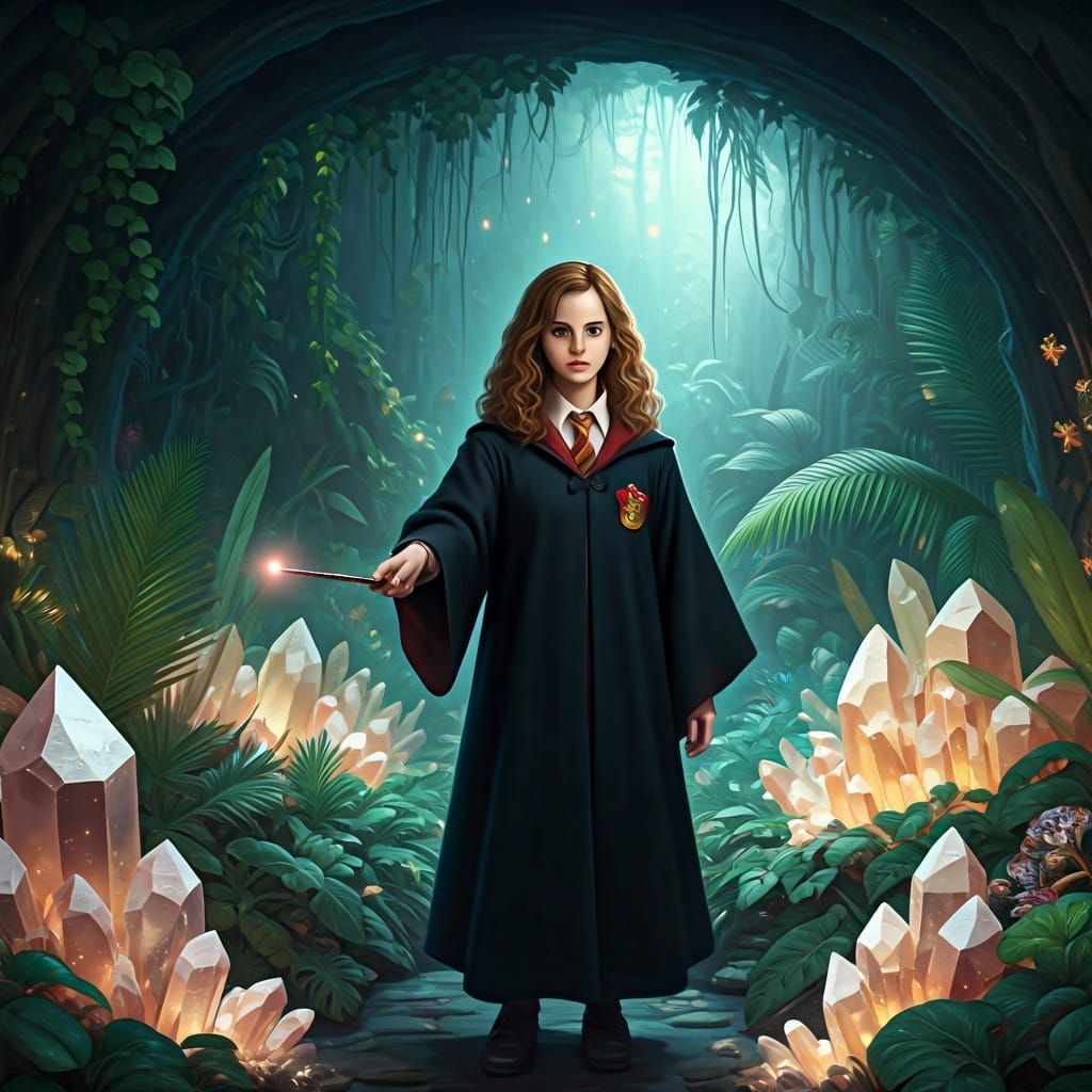 Hermione Discovers Crystal Chamber: Photorealistic Hogwarts ...