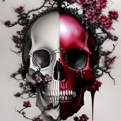 Half cherry skull
