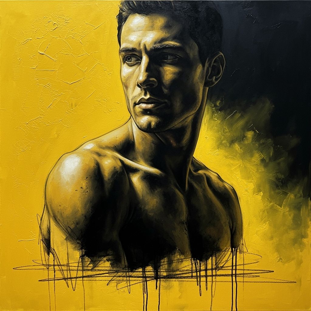 Figurative Oil Painting of Man in Chiaroscuro