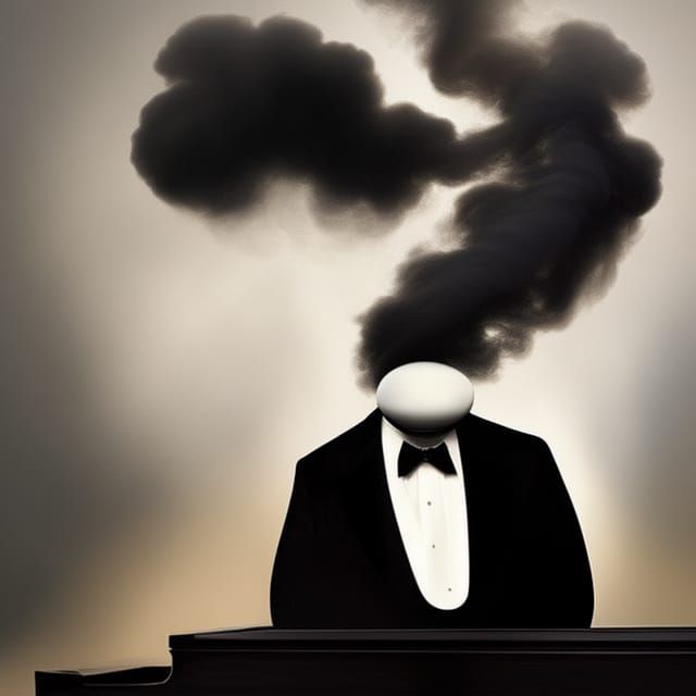 Headless Man at Piano in Classical Style