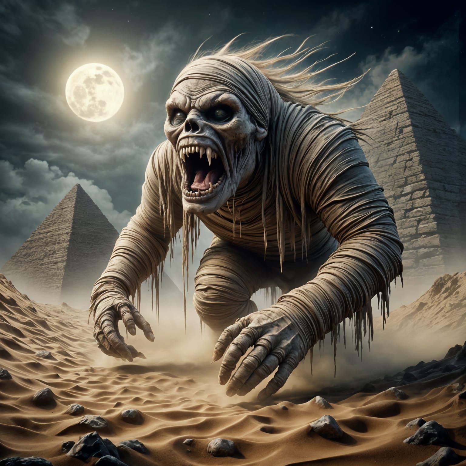 Decaying Mummy Stumbles Through Desert Storm