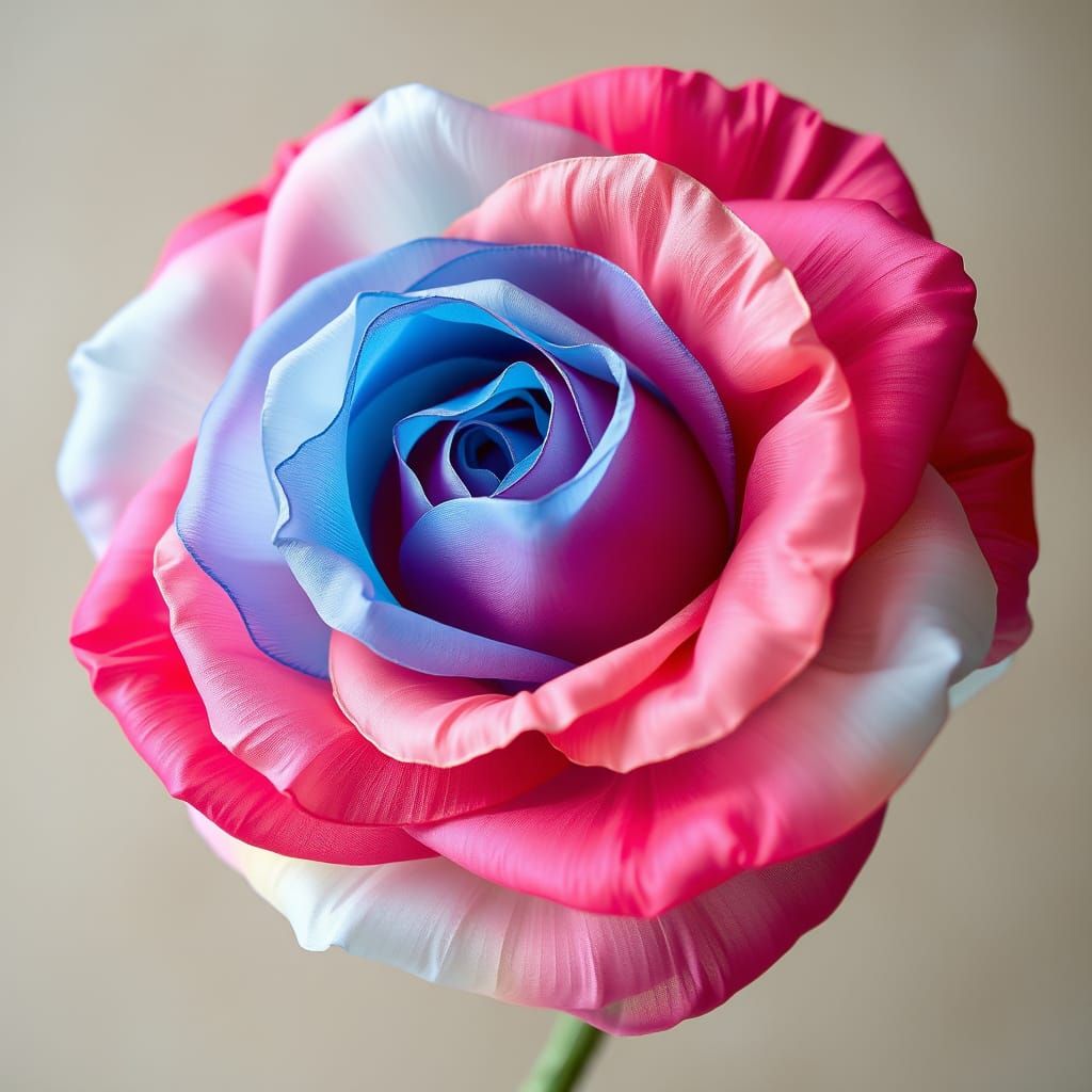 Ethereal Chiffon Rose in Vibrant Ombre Hues