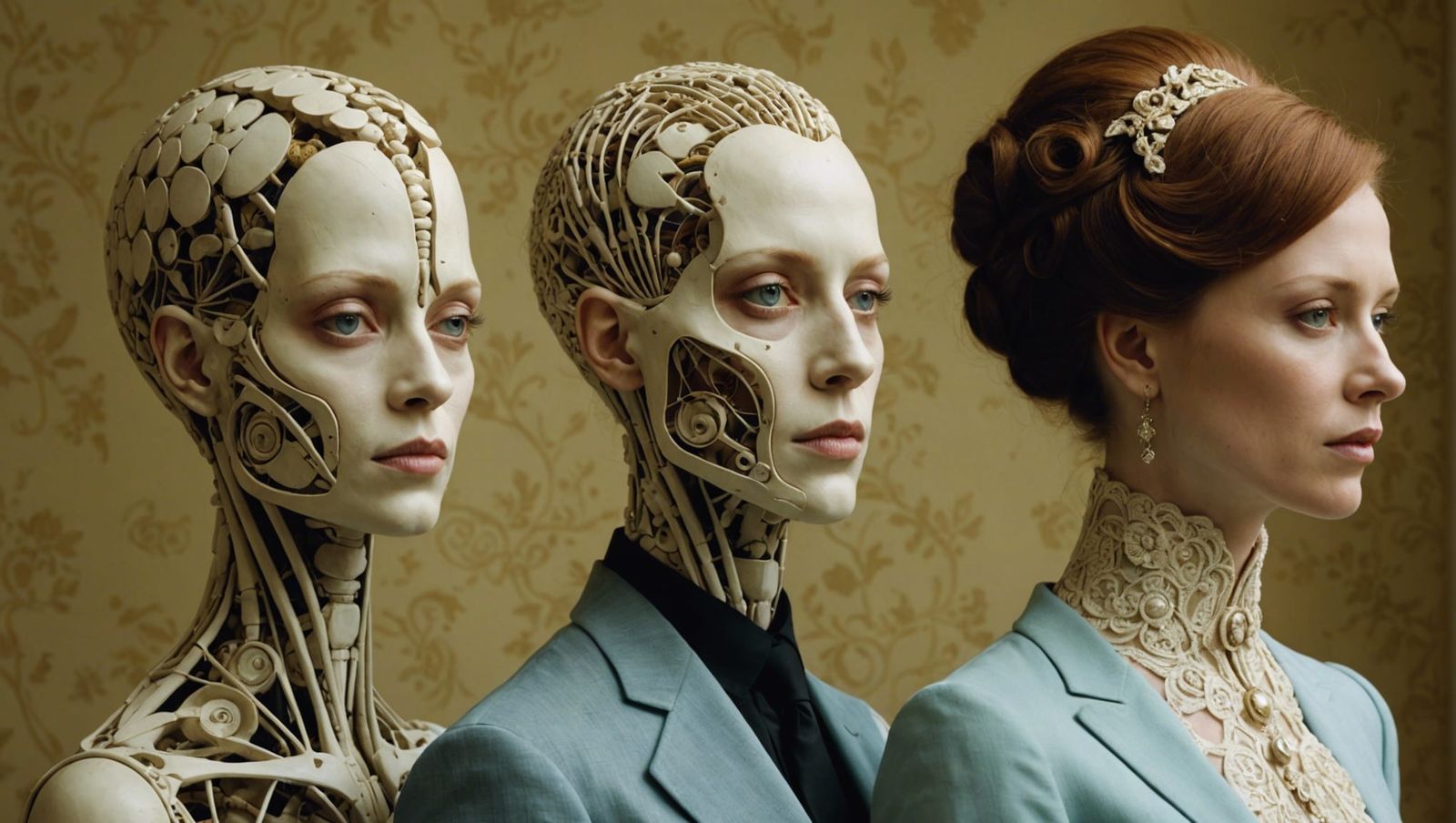 Surreal Generational Portrait in Pale Palette