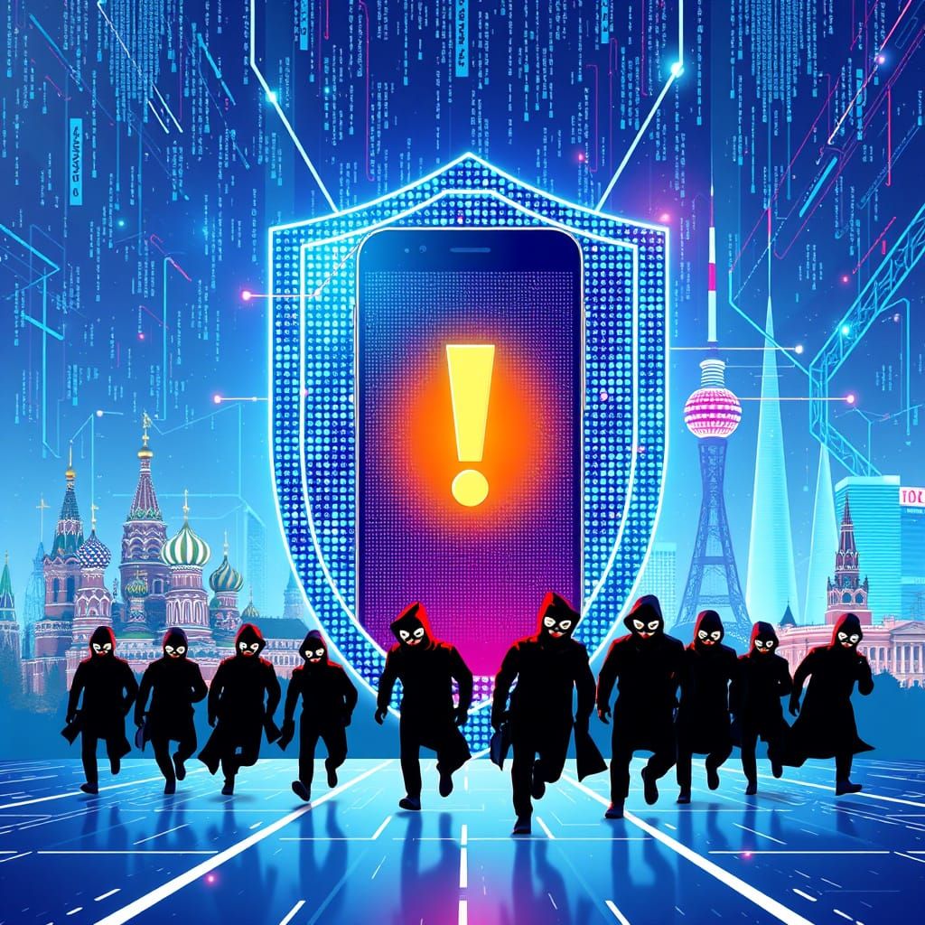 Futuristic Shield of Moscow in Pixelated Cyberpunk Style