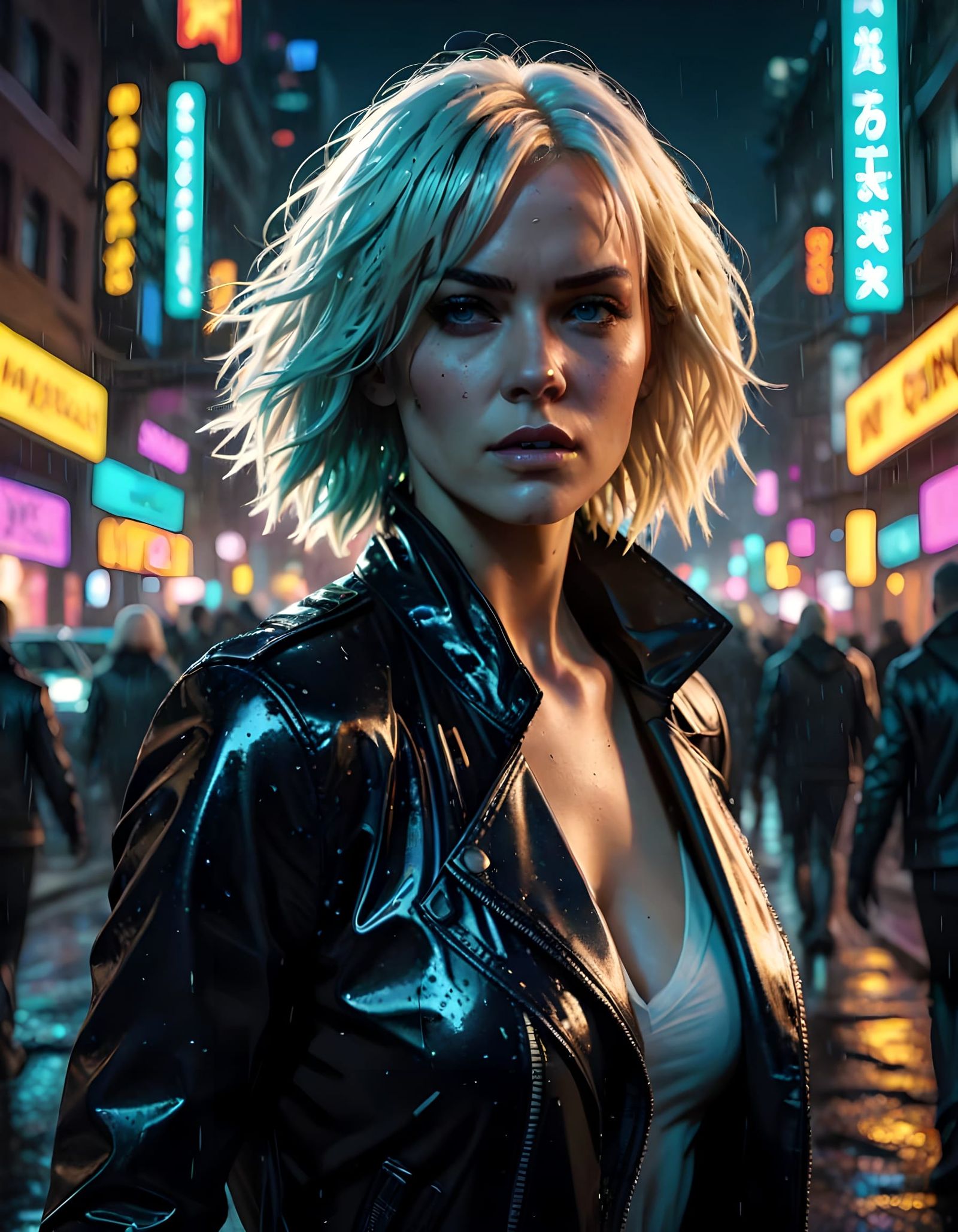 Atomic Blonde Hyperrealistic Splash Art
