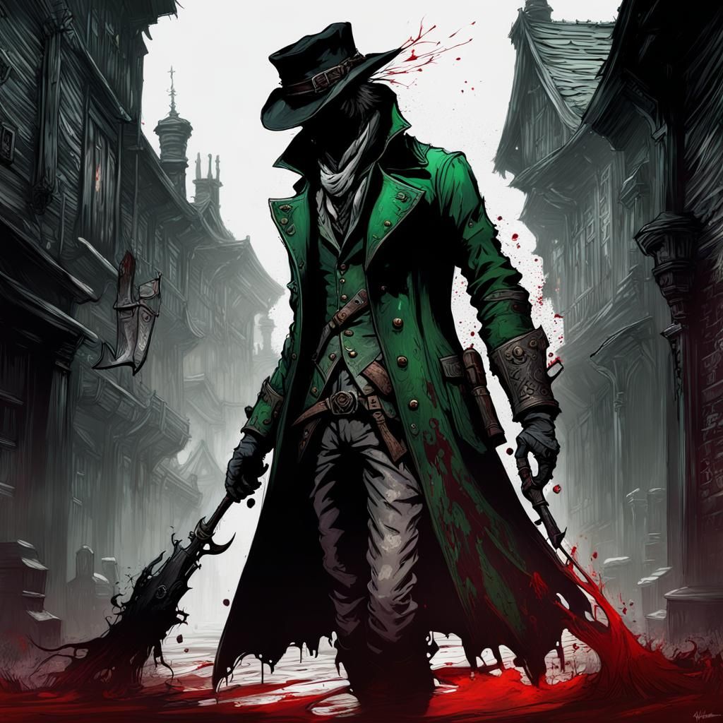 Dark Hunter in Green Graffiti Style