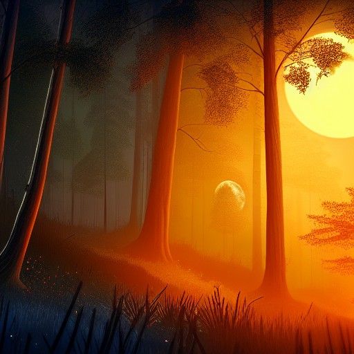A stunning dark autumn forest