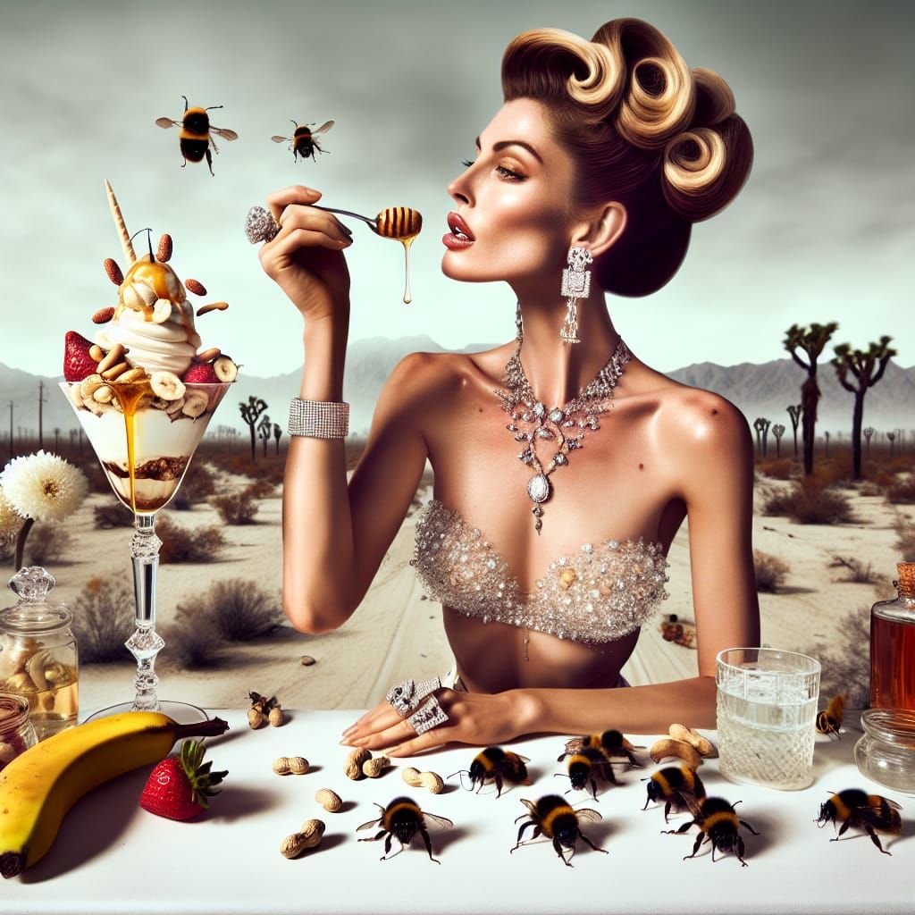 Fashionable Woman's Desert Sundae: A Study in Contrast