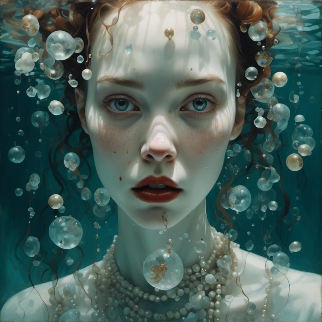 Underwater Portrait in Oil Painting Style