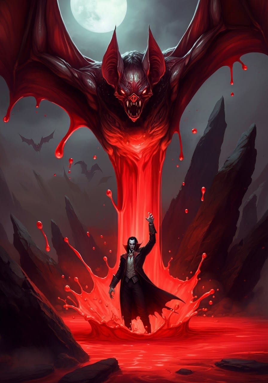 Vampire Summons Liquid Bat: Fantasy Ritual