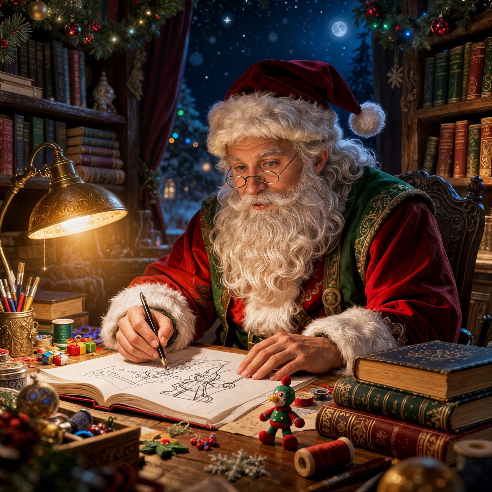 Santa Claus Off-Season Life as Fantasy Concept Art