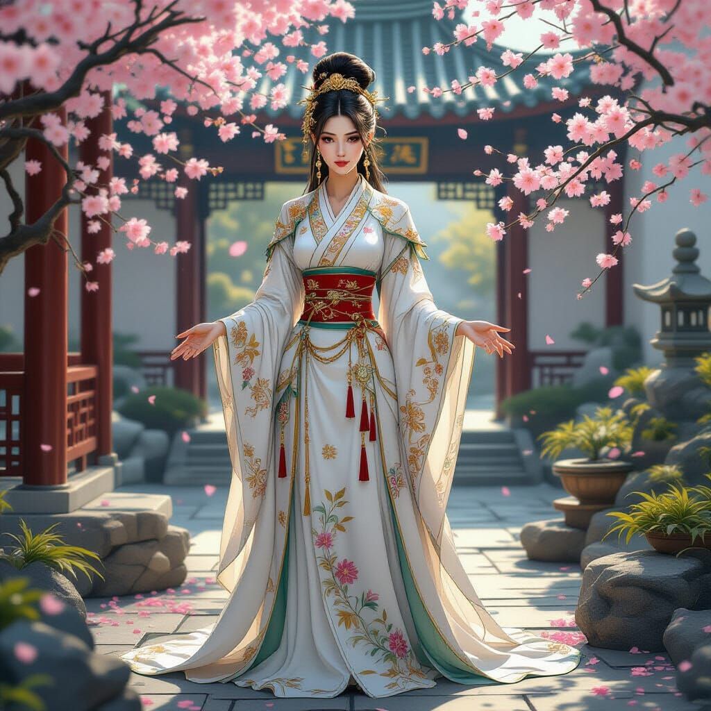 Tiefling Woman in Ancient Chinese Court