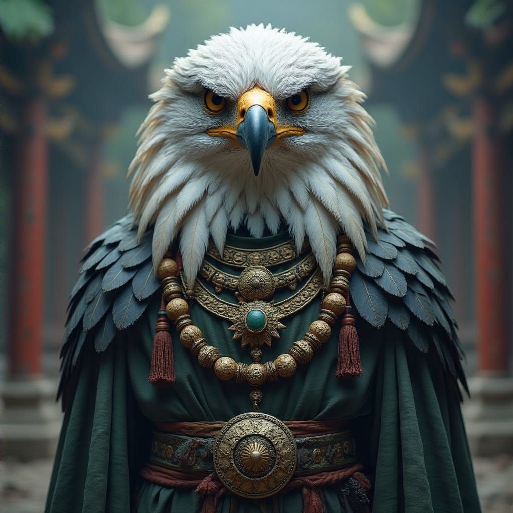 Cyberpunk Eagle God of Authority and Wisdom