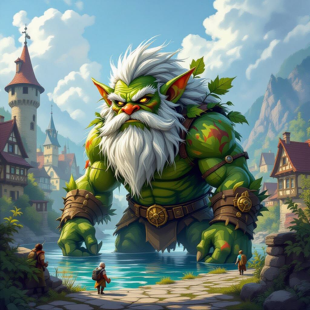 Trolls Guarding Crystal Cave: A Fantasy Scene