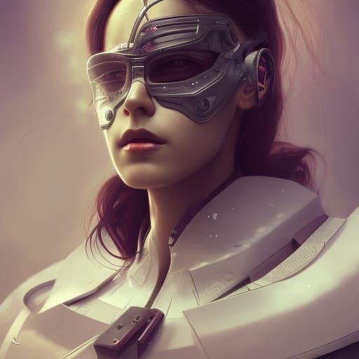 Cyberpunk Greek Warrior Woman Portrait in 8K