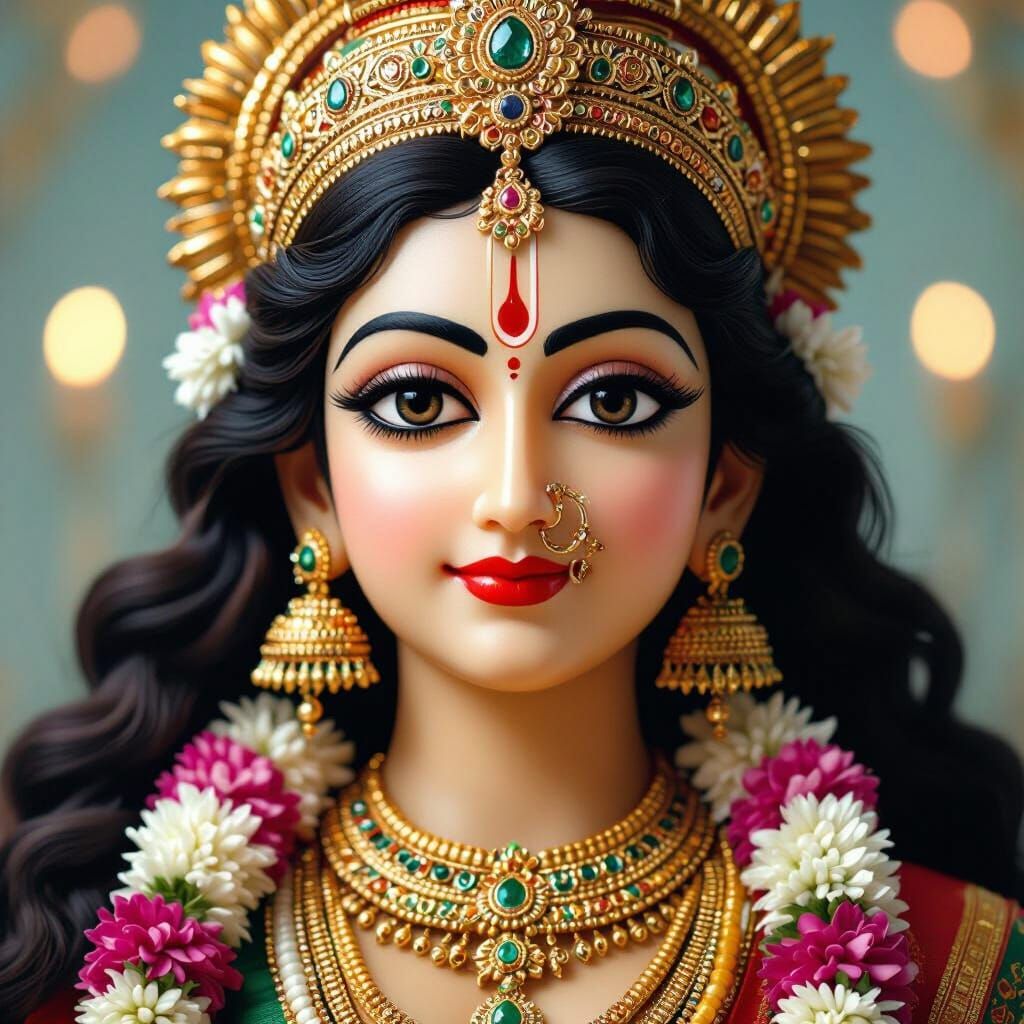 Hindu Goddess Durga Serene Portrait