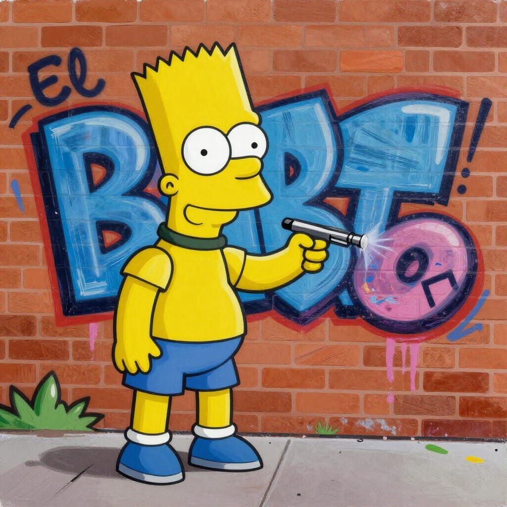 Bart Simpson's 'El Barto' Graffiti in Neo-Expressionist Styl...