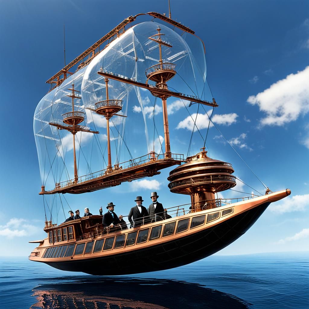 Verne and Wells in Master of the World Airship