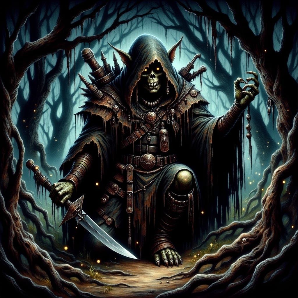 Goblin Assassin in Dark Fantasy Forest