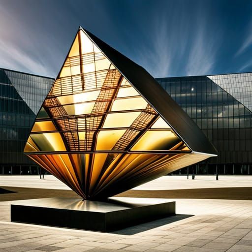 Surreal Metallic Structure: Musical Paradise in Oil Paint