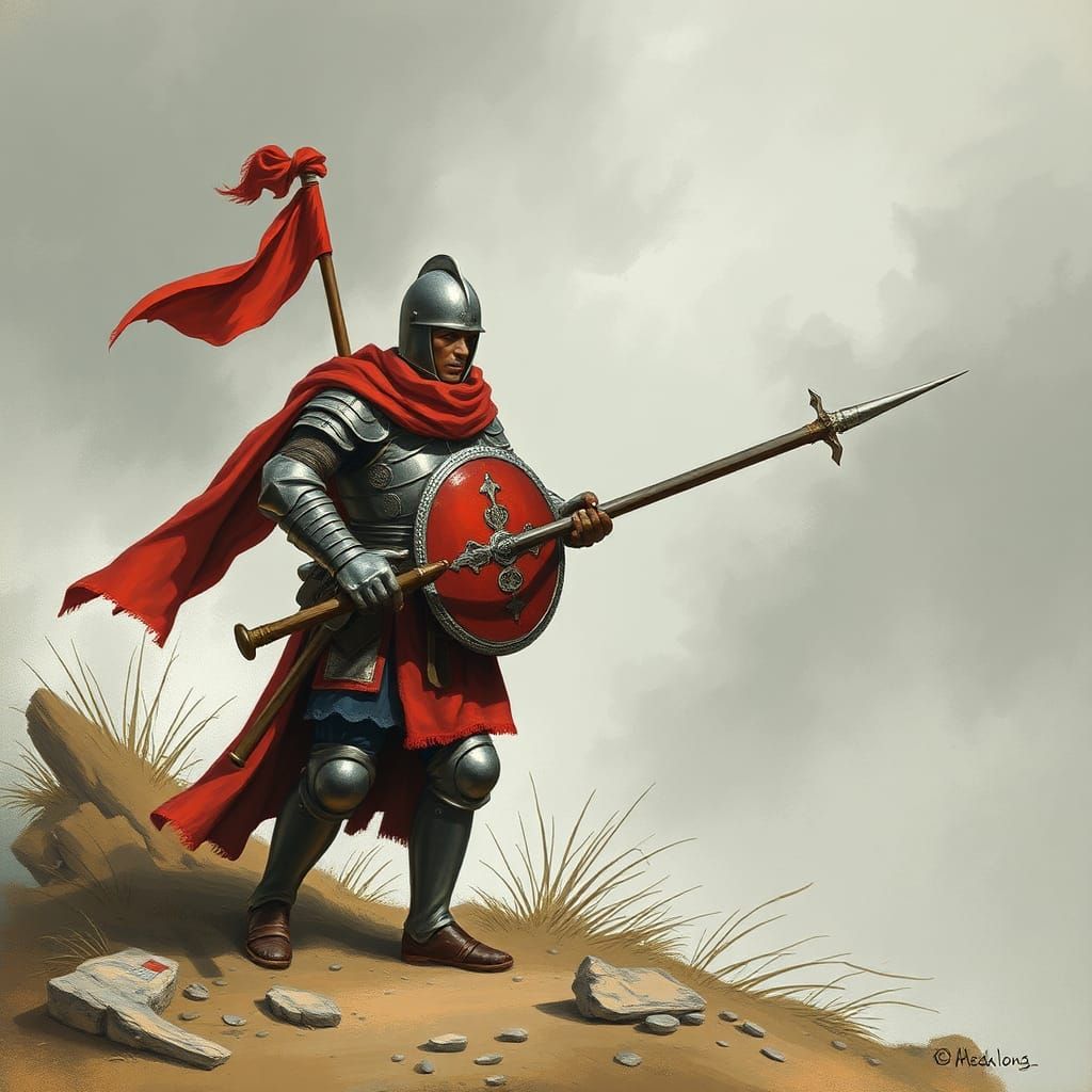 Medieval Soldier Ready for Battle
