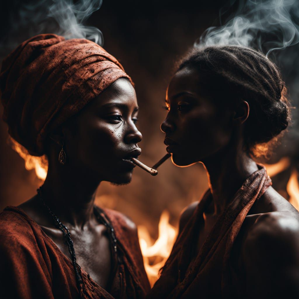 Eleggua Voodoo Deity Couple Embodying African Spirituality i...