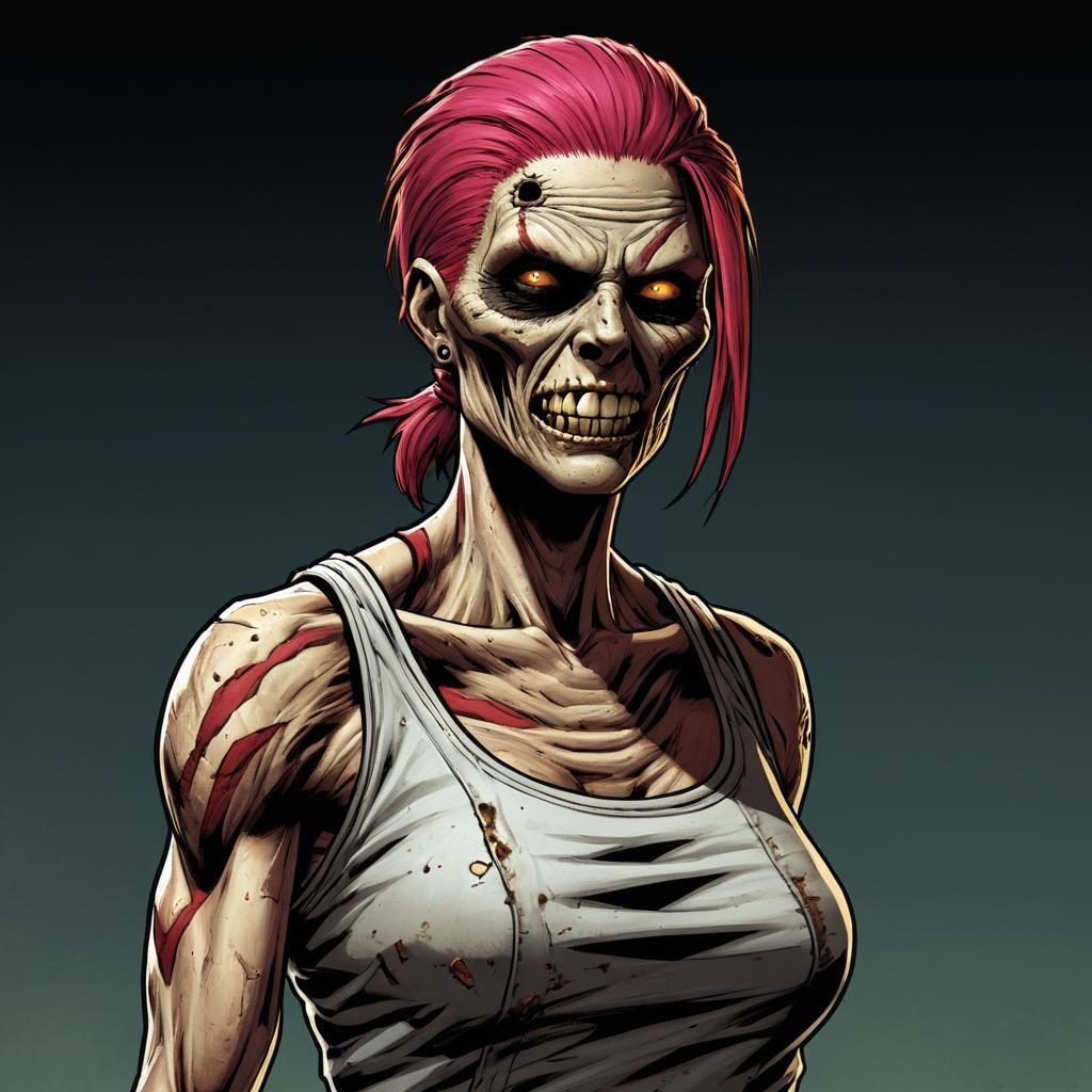 Horrific Zombie Ghoul in Comic Book Style