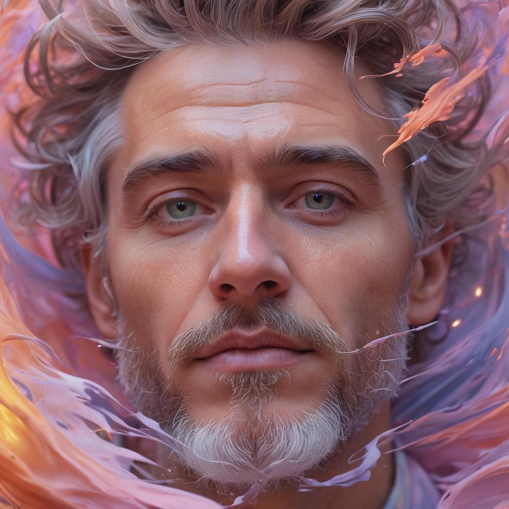 Dreamlike Portrait of a Man in Surreal Style