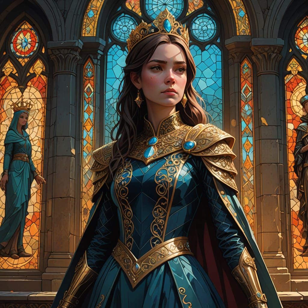 Regal Brunette Princess in Majestic Christian Kingdom