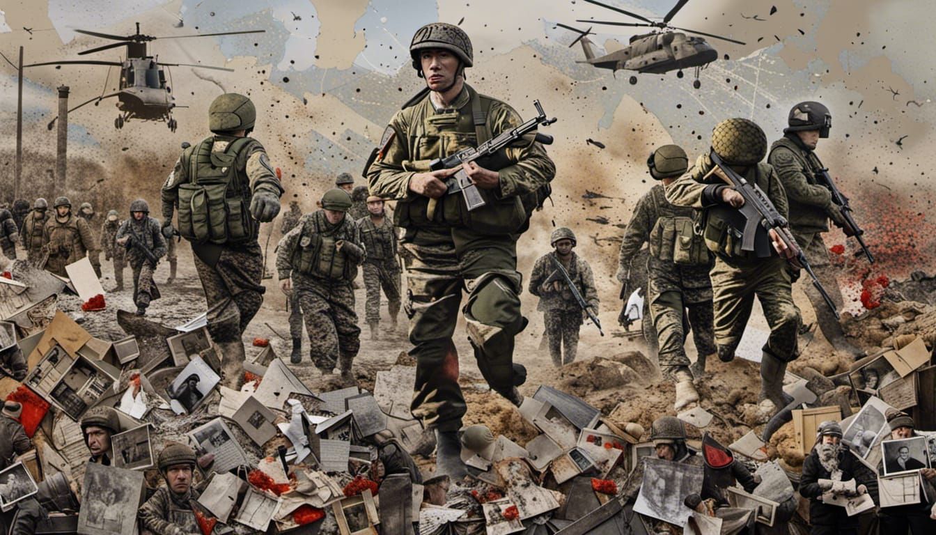 Controversial Collage Artwork of Military Conflict