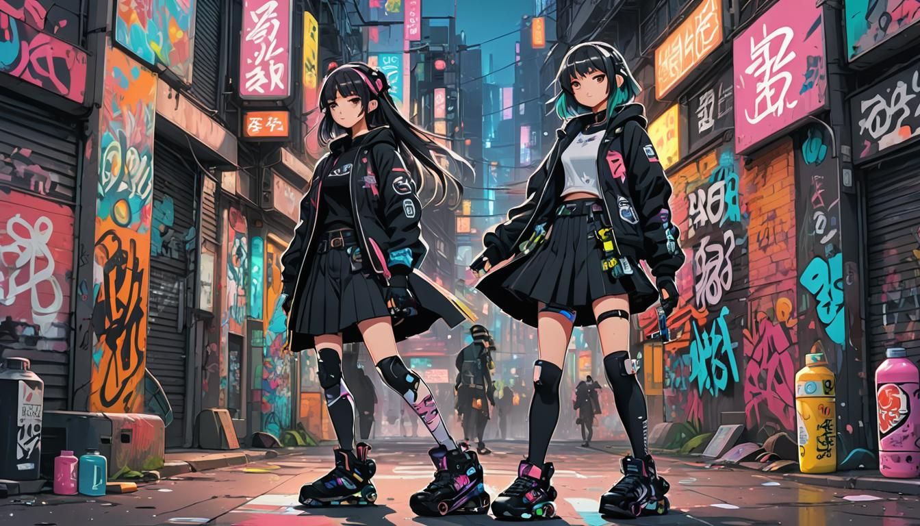 Anime Girl in Jet Set Radio Future Style